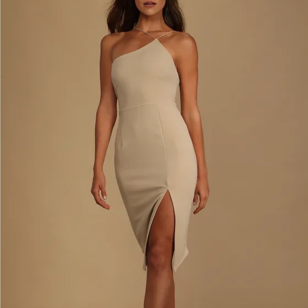 Lulus nude off shoulder dress- worn once